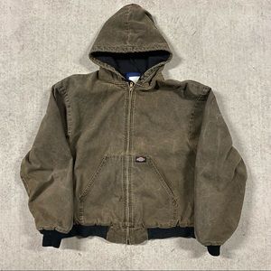 True Vintage Dickies Work Jacket / Farm Jacket Olive Green Perfectly Faded